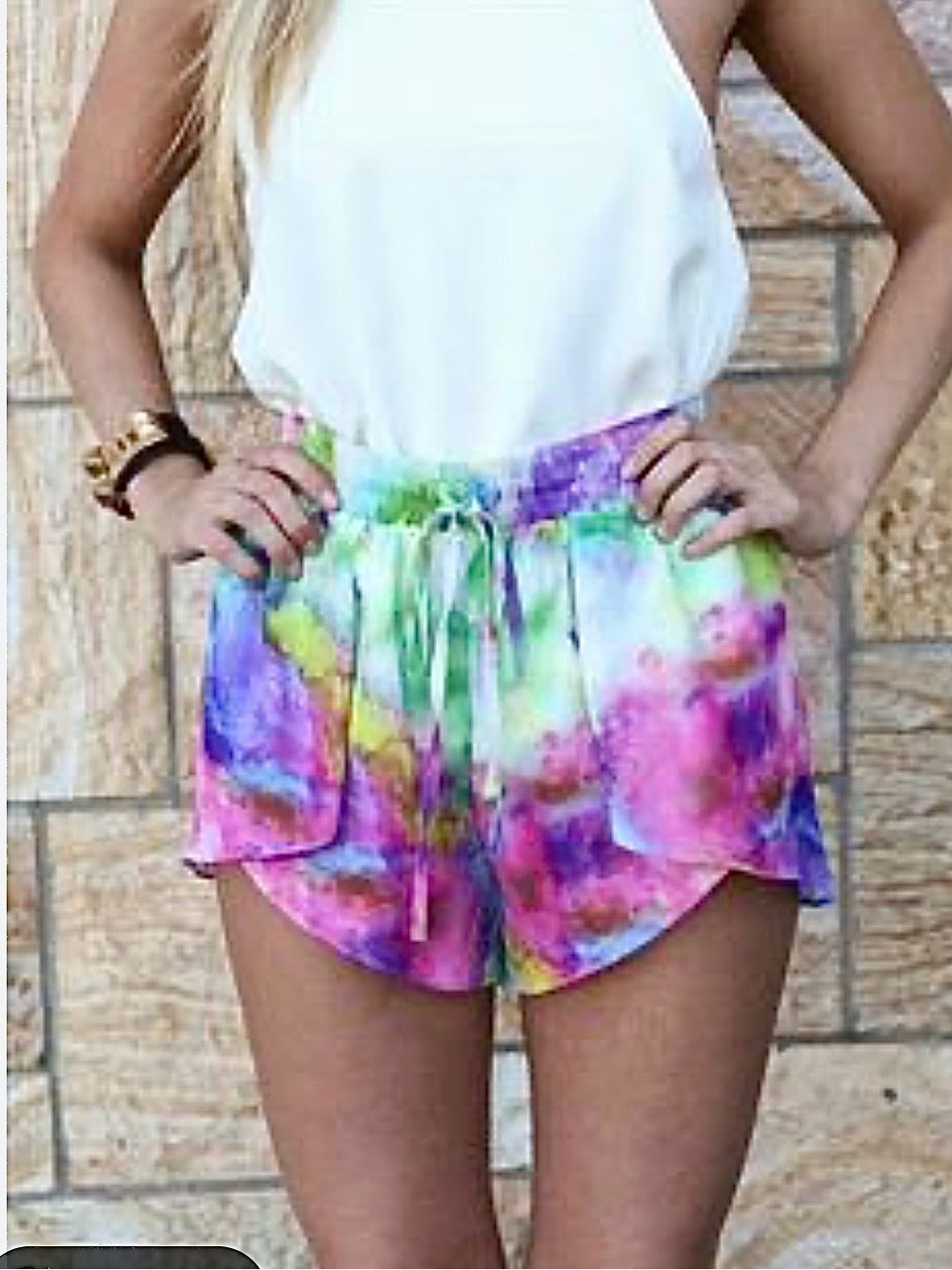 MORNING MIST Tie Dye Silky Shorts